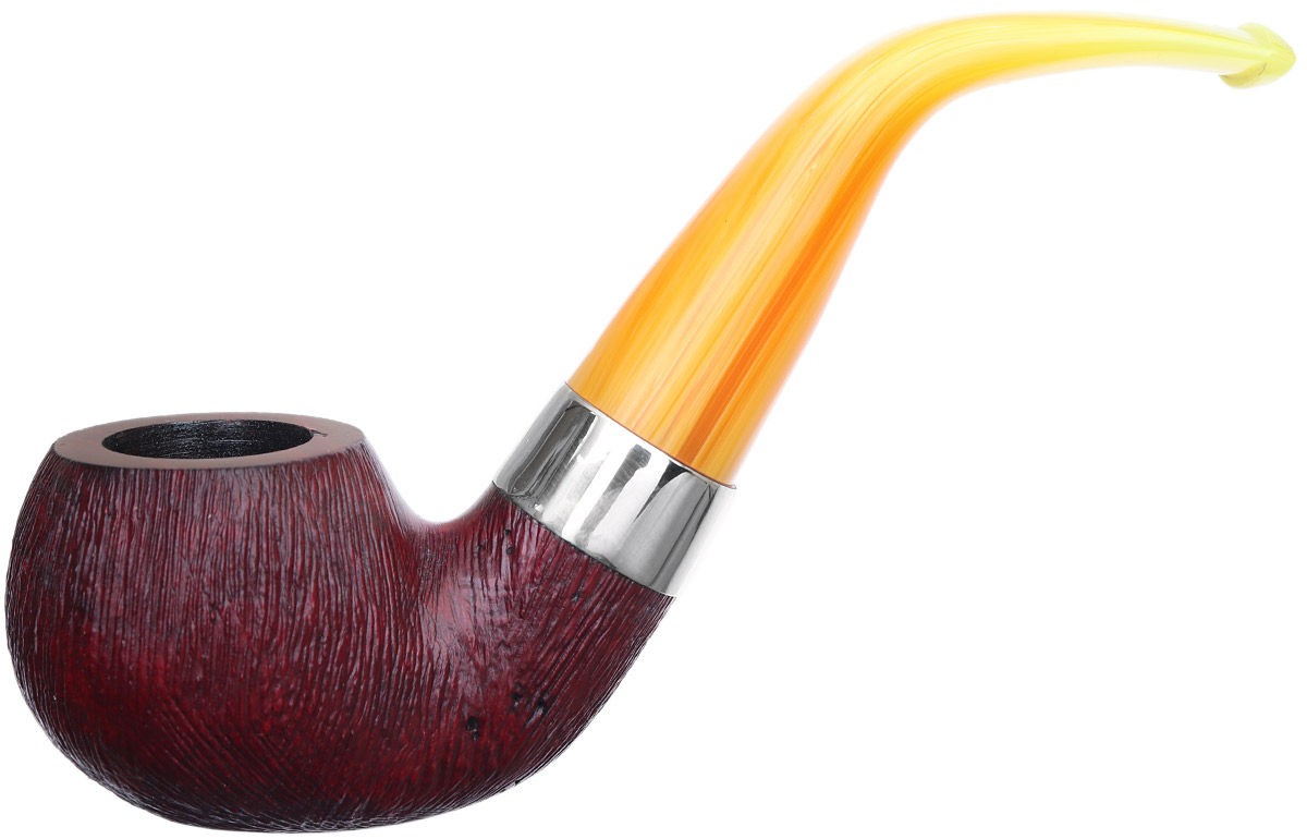 Irish Seconds Rusticated Bent Apple with Nickel Band Fishtail (3)