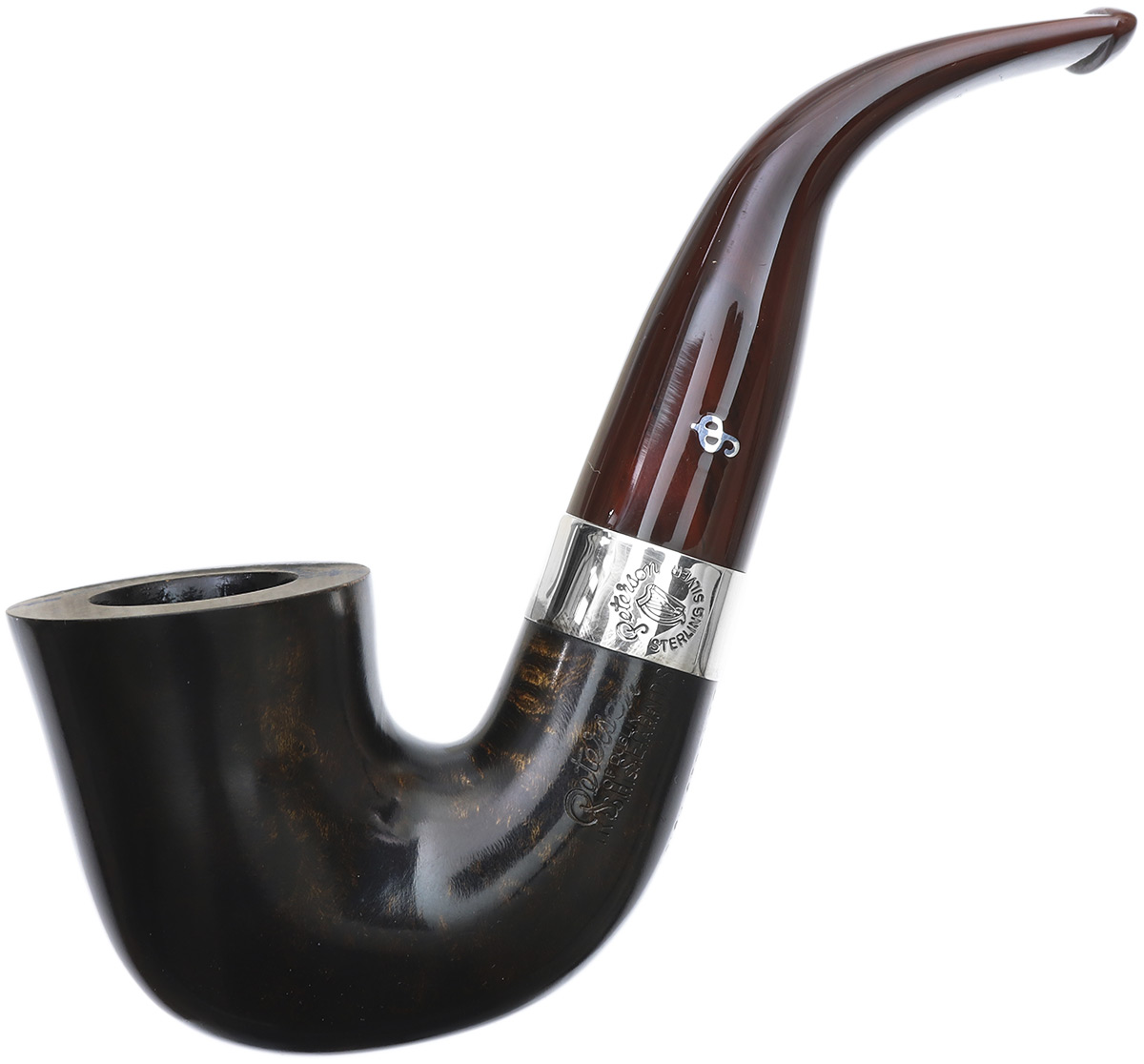 Irish Seconds Smooth Calabash with Silver Band Fishtail (2)