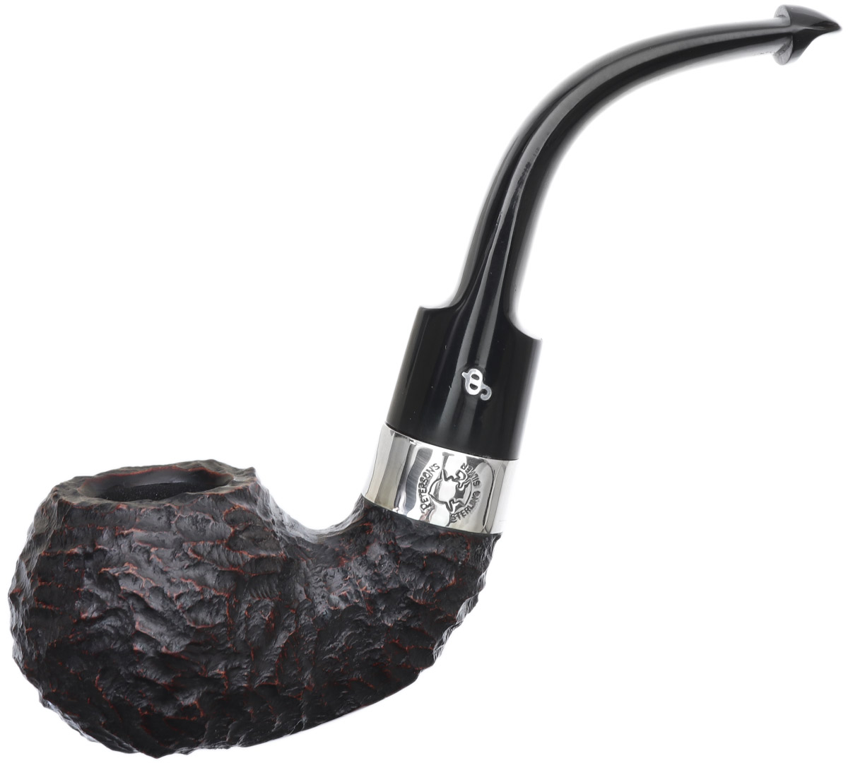 Irish Seconds Rusticated Bent Apple with Silver Band P-Lip (2) (9mm)