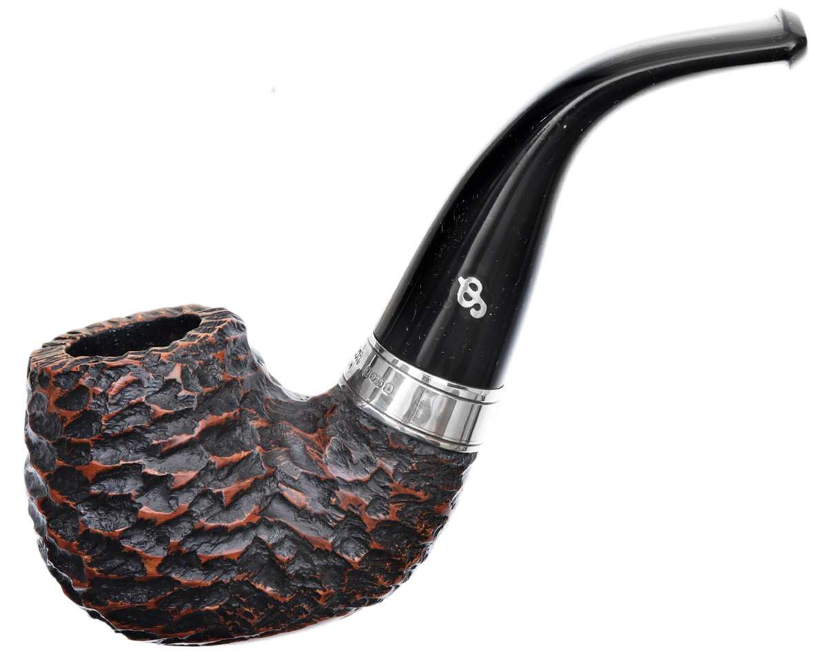 Irish Seconds Rusticated Bent Billiard with Silver Band Fishtail (2)