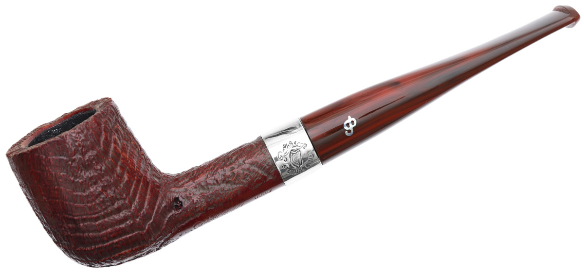 Irish Seconds Sandblasted Billiard with Silver Band Fishtail (2)