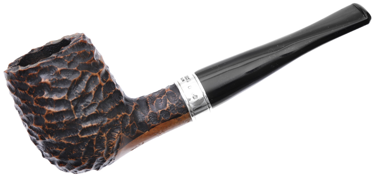 Irish Seconds Rusticated Billiard with Silver Band Fishtail (2)