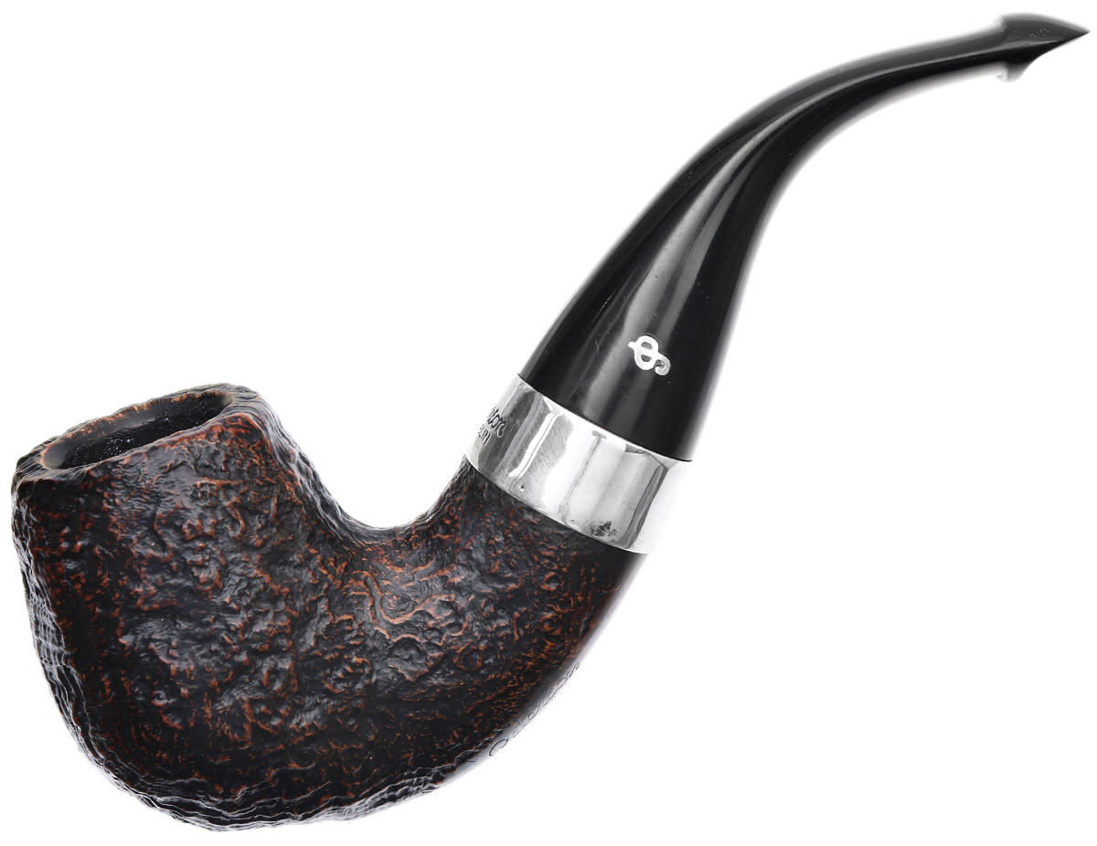 Irish Seconds Sandblasted Bent Billiard with Silver Band P-Lip (2)