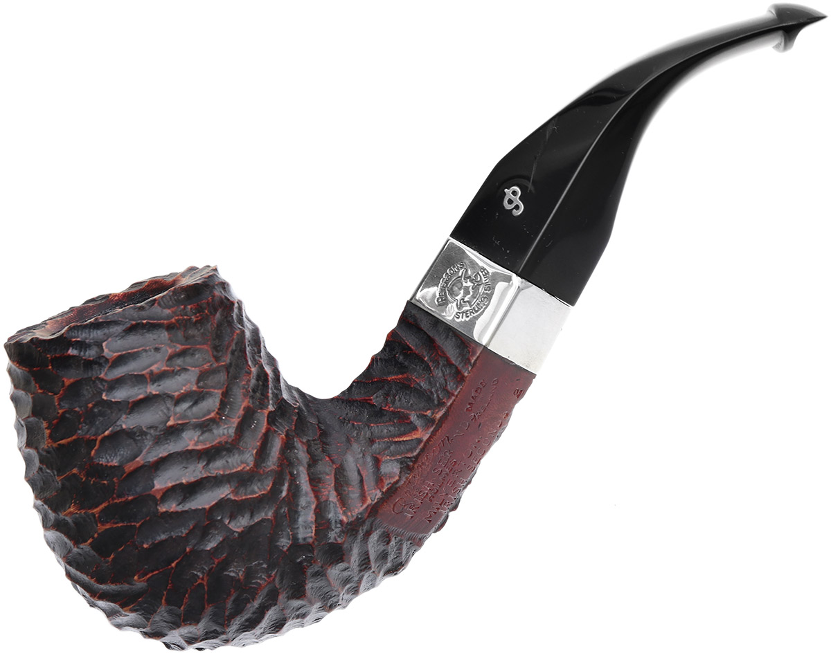 Irish Seconds Rusticated Bent Billiard with Silver Band P-Lip (2)