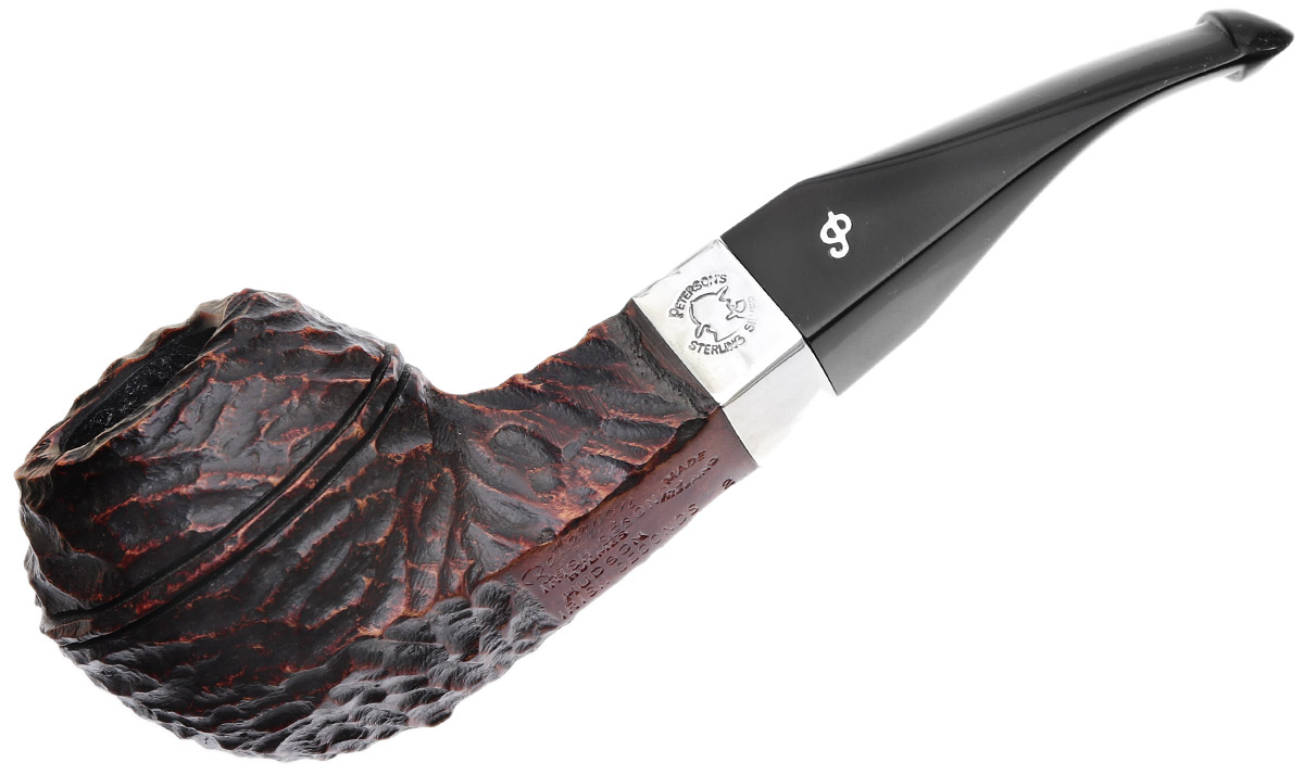 Irish Seconds Rusticated Bent Bulldog with Silver Band P-Lip (2) (9mm)