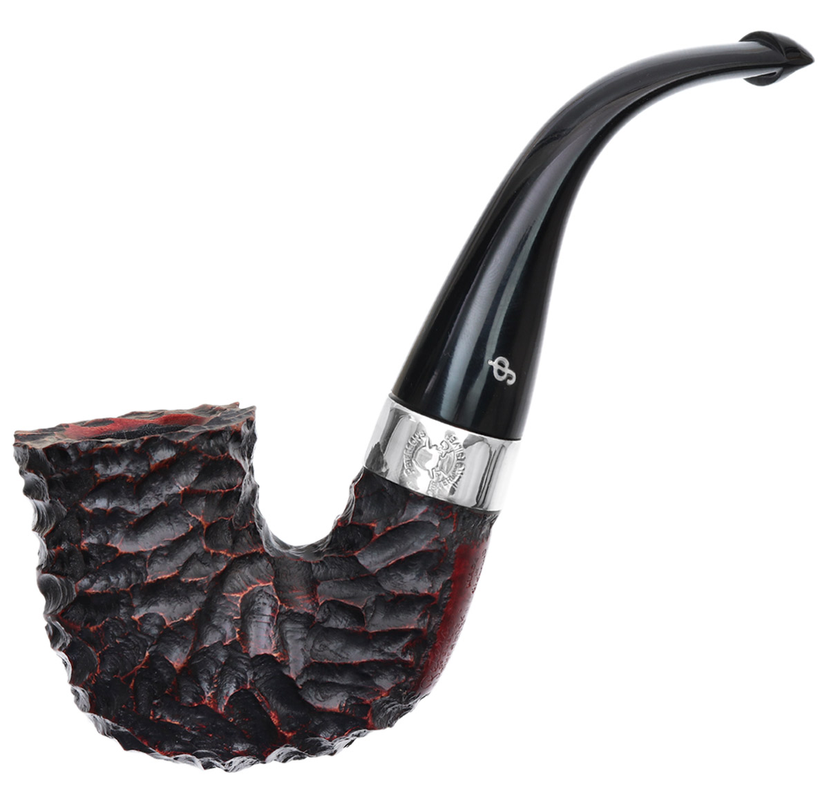 Irish Seconds Rusticated Calabash with Silver Band P-Lip (2)