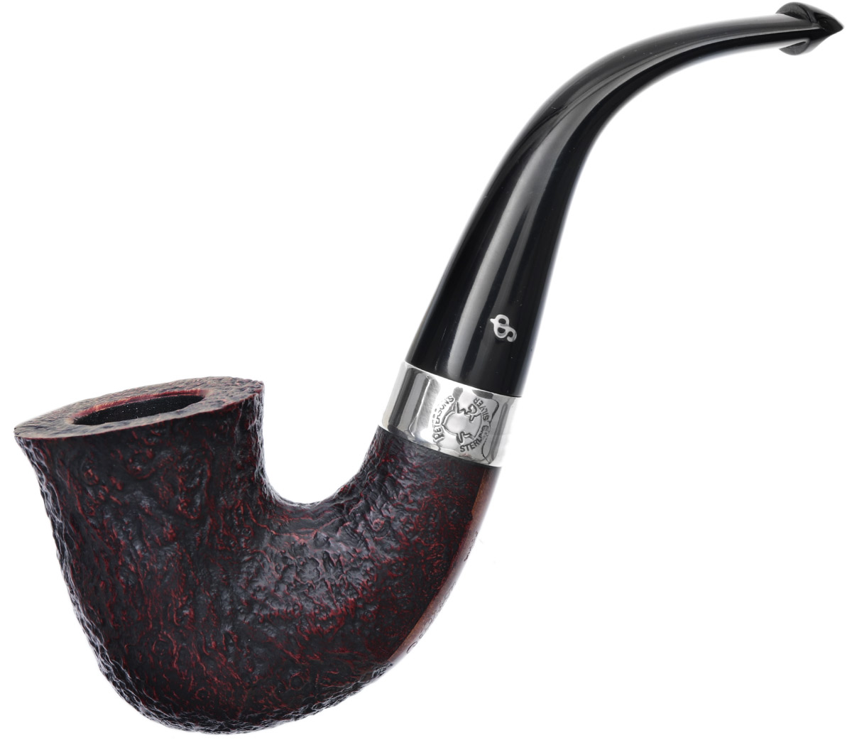 Irish Seconds Sandblasted Calabash with Silver Band P-Lip (2) (9mm)