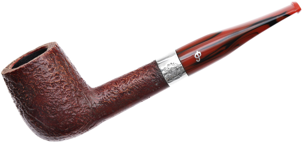 Irish Seconds Sandblasted Billiard with Silver Band Fishtail (2)