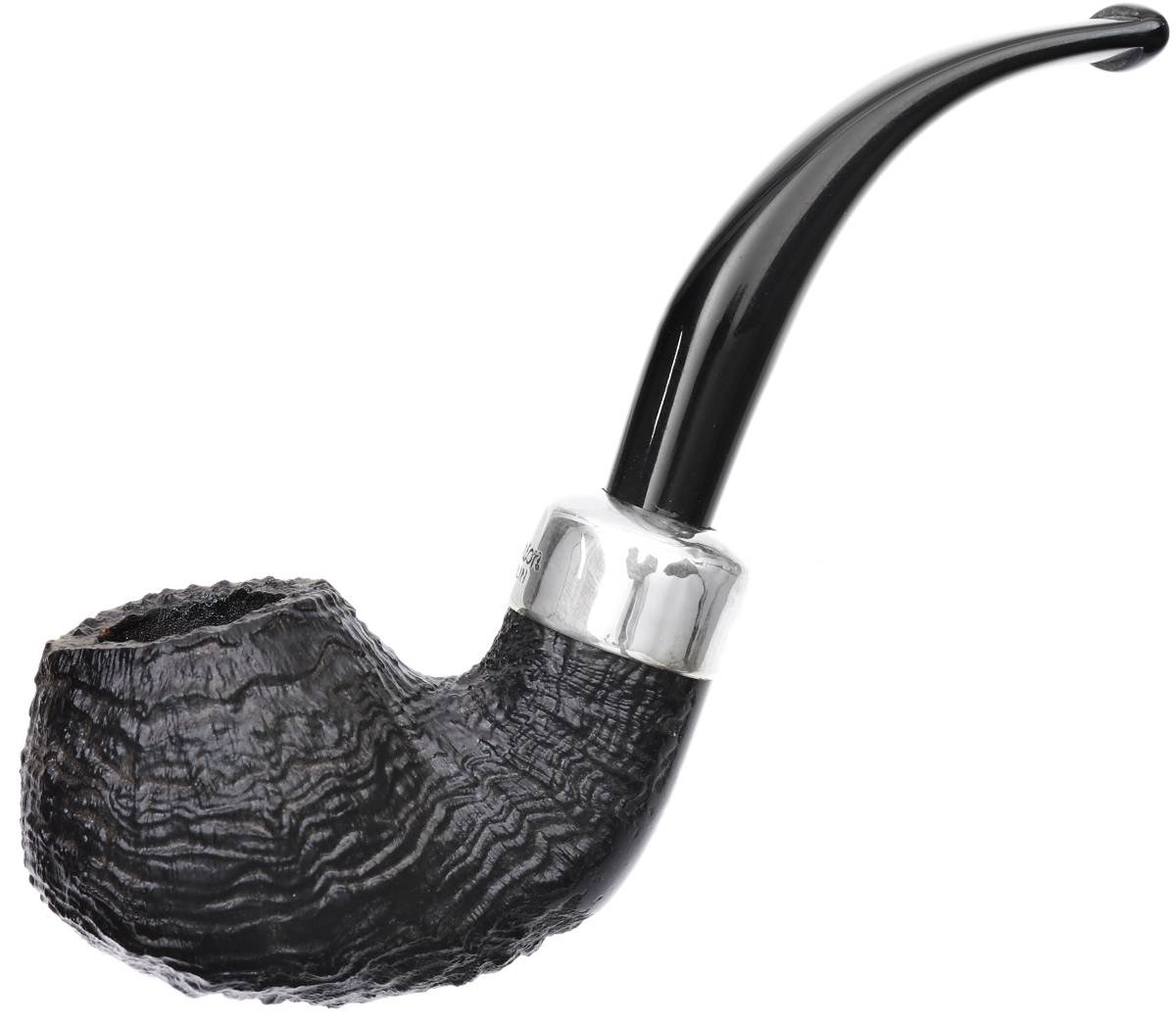 Irish Seconds Sandblasted Bent Apple with Silver Army Mount Fishtail (2)