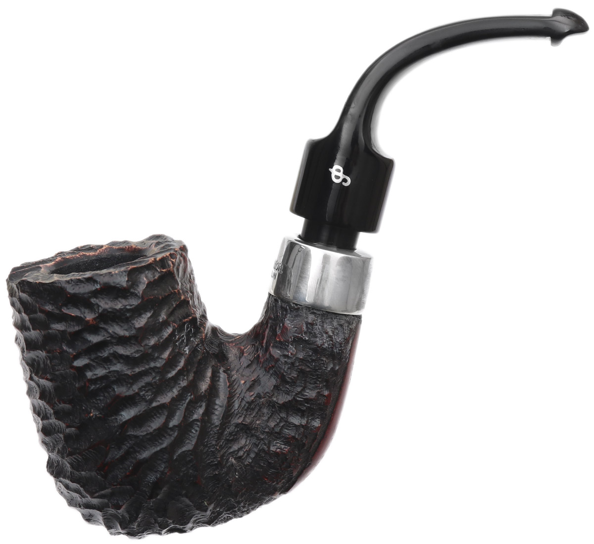 Irish Seconds Rusticated Bent Billiard with Siver Army Mount P-Lip (1)