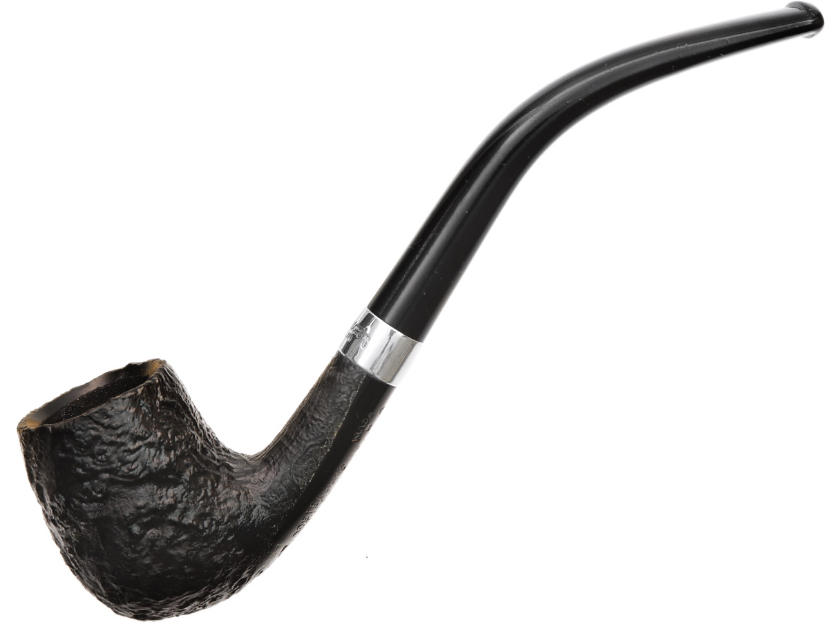 Irish Seconds Sandblasted Bent Billiard with Silver Band Fishtail (3)