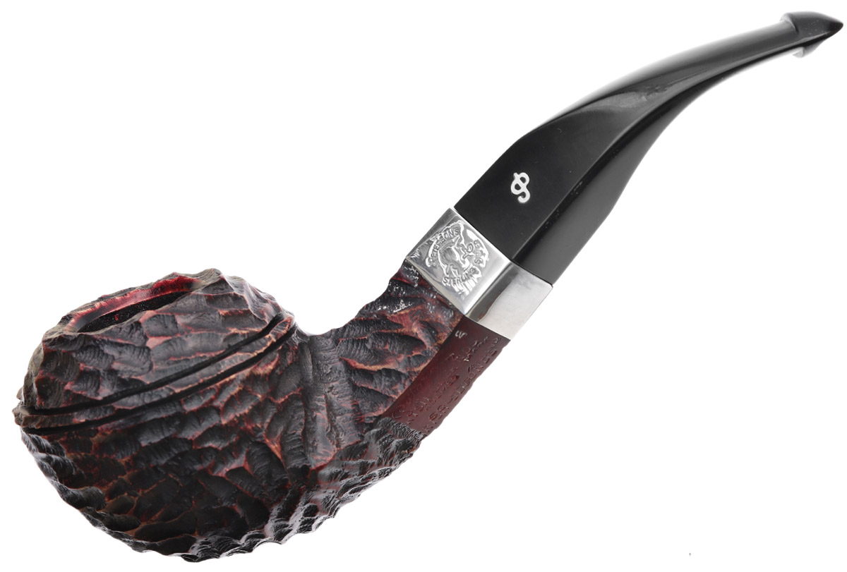 Irish Seconds Rusticated Bent Bulldog with Silver Band P-Lip (2) (9mm)