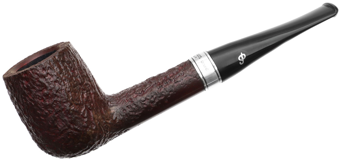 Irish Seconds Sandblasted Billiard with Silver Band Fishtail (2)