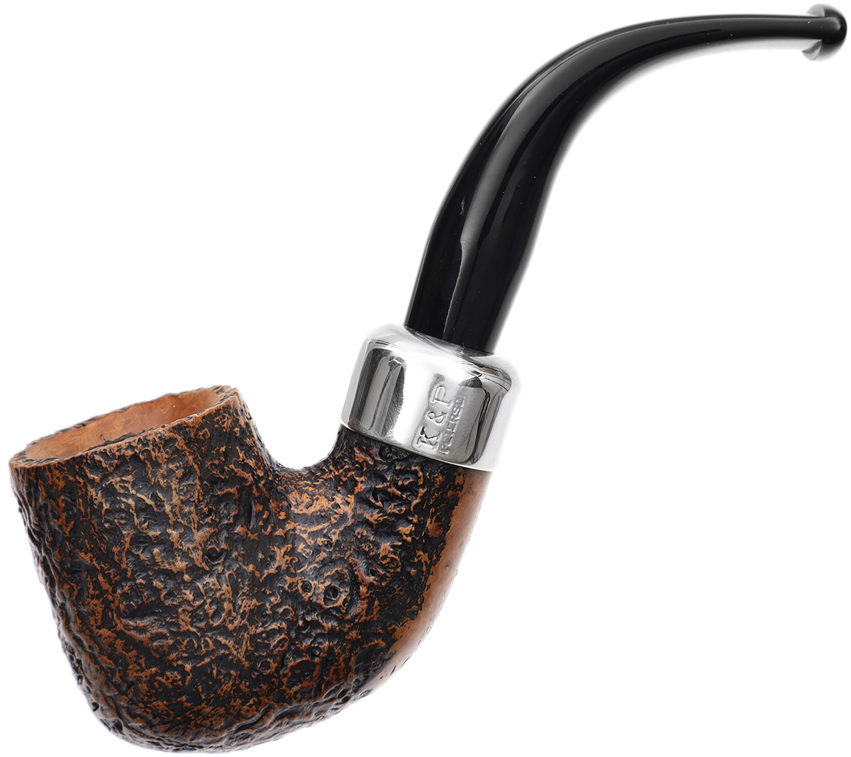 Irish Seconds Sandblasted Bent Billiard with Army Mount Fishtail (3)