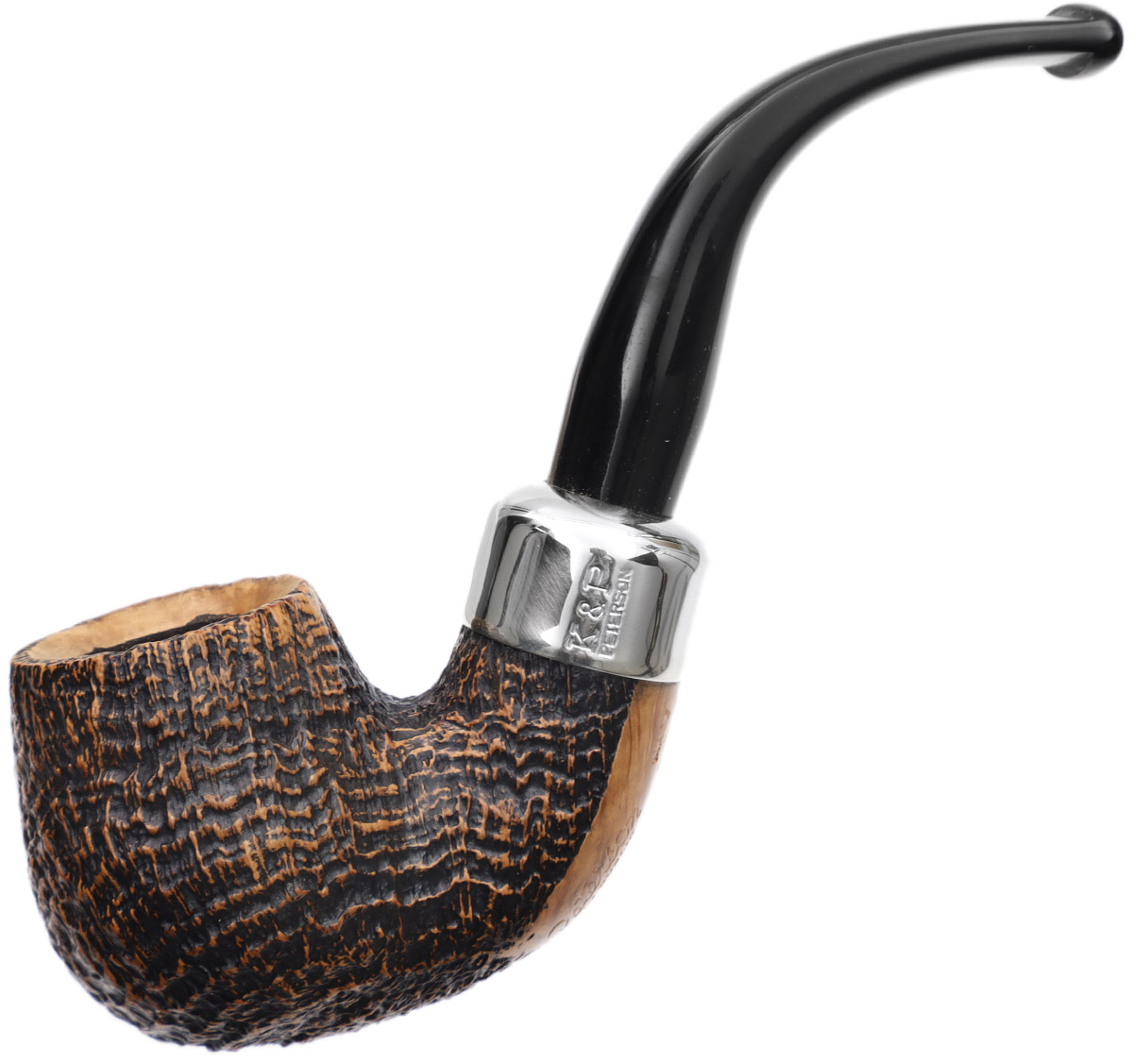 Irish Seconds Sandblasted Bent Billiard with Army Mount Fishtail (3)