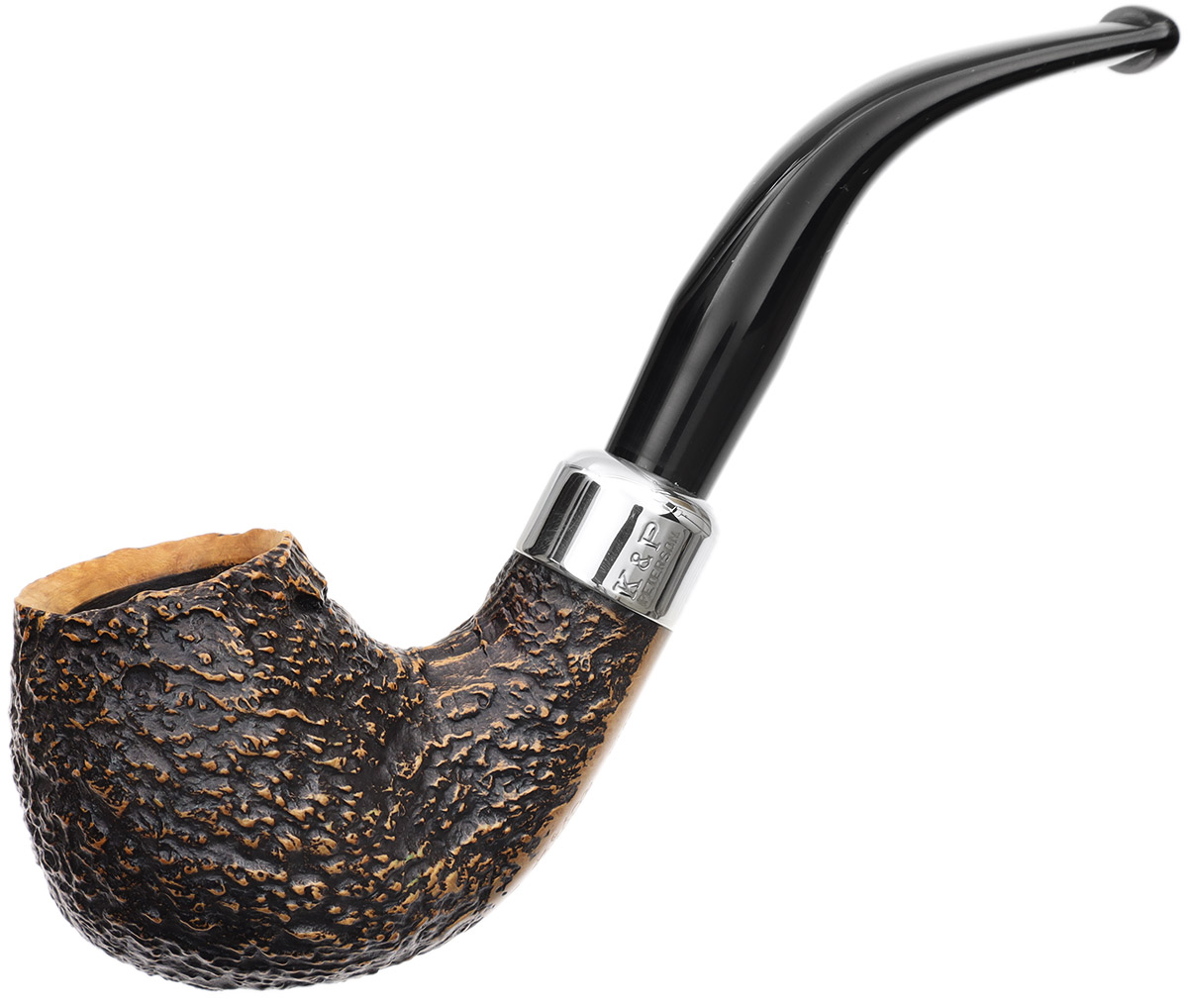 Irish Seconds Sandblasted Bent Billiard with Army Mount Fishtail (3)