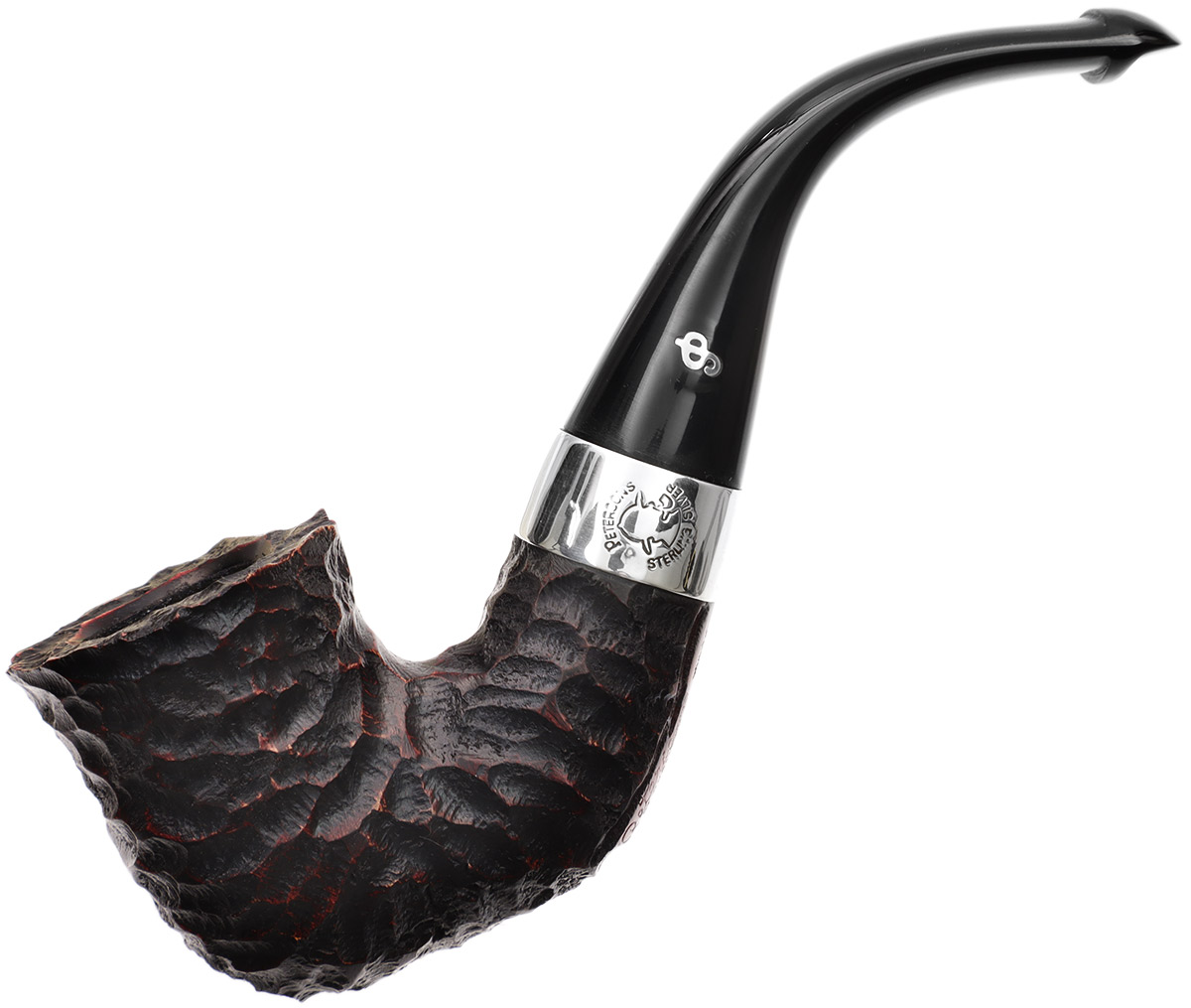 Irish Seconds Rusticated Calabash with Silver Band P-Lip (2)