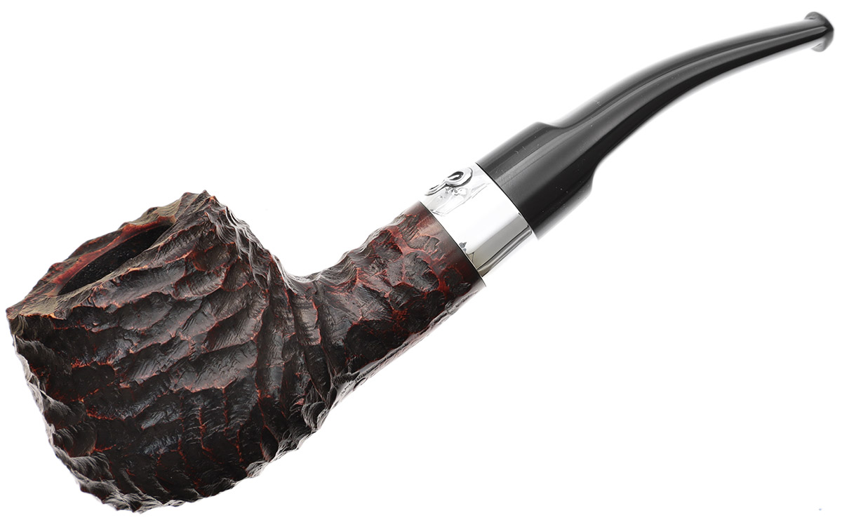 Irish Seconds Rusticated Bent Brandy with Silver Band Fishtail (2)