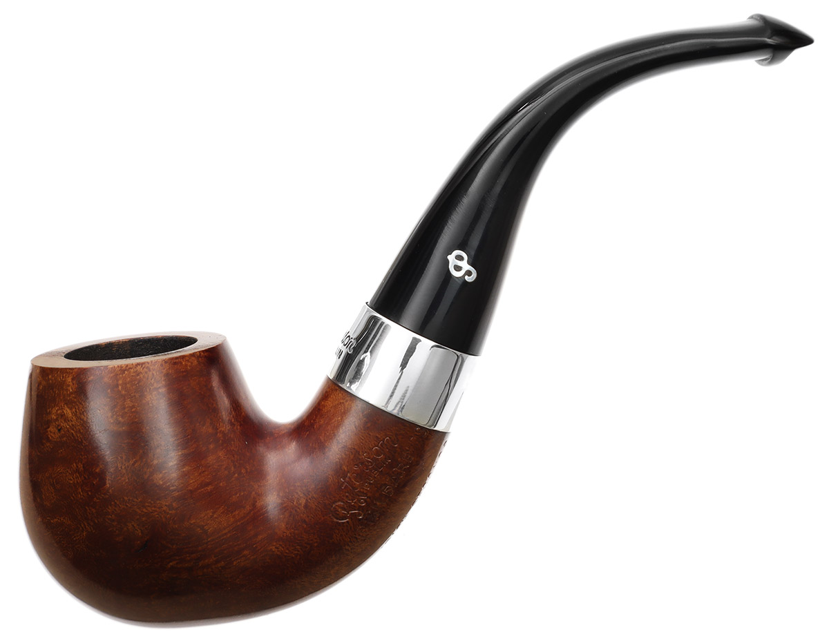 Irish Seconds Smooth Bent Billiard with Silver Band P-Lip (2)