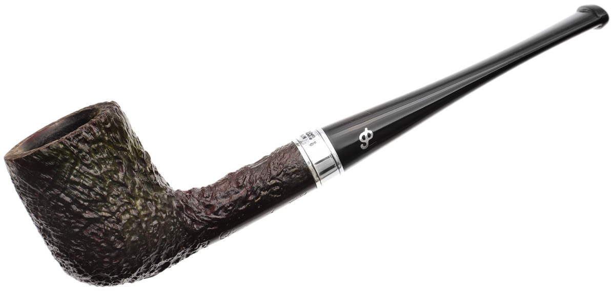 Irish Seconds Sandblasted Billiard with Silver Band Fishtail (2)