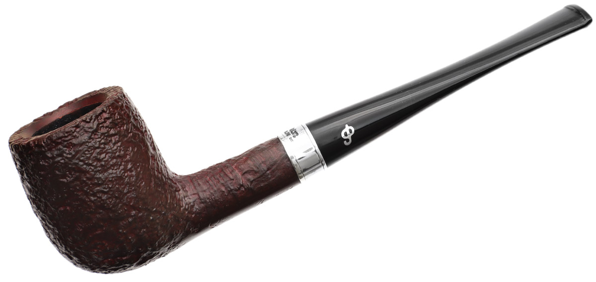 Irish Seconds Sandblasted Billiard with Silver Band Fishtail (2)