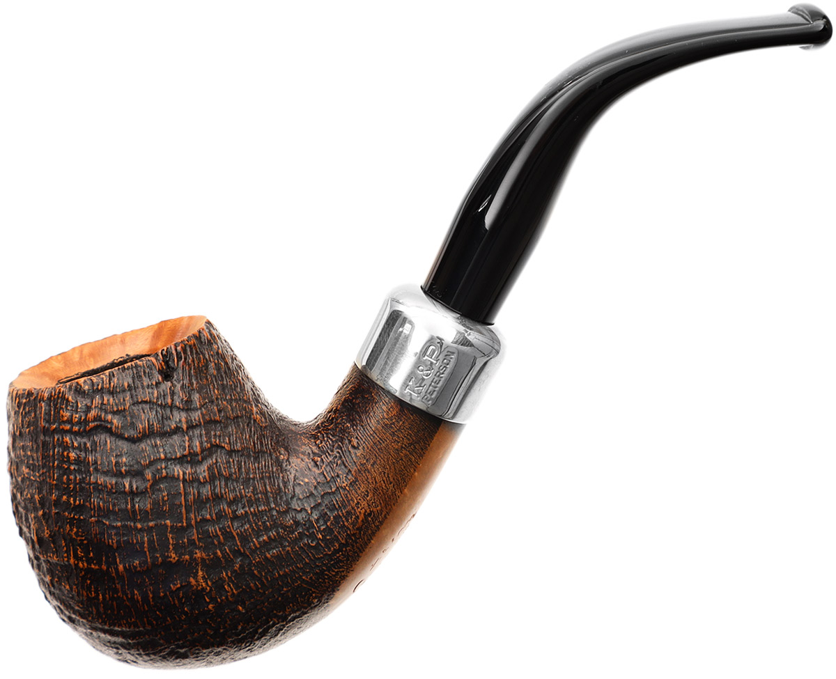 Irish Seconds Sandblasted Bent Billiard with Army Mount Fishtail (3) (9mm)