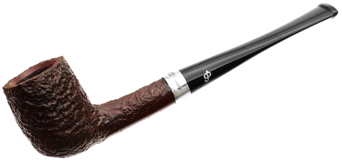 Irish Seconds Sandblasted Billiard with Silver Band Fishtail (2)