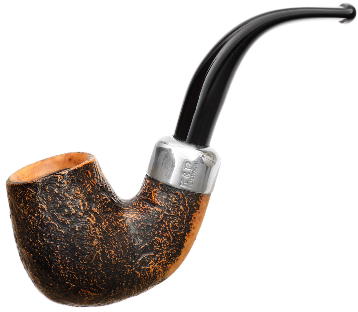 Irish Seconds Sandblasted Bent Billiard with Army Mount Fishtail (3) (9mm)
