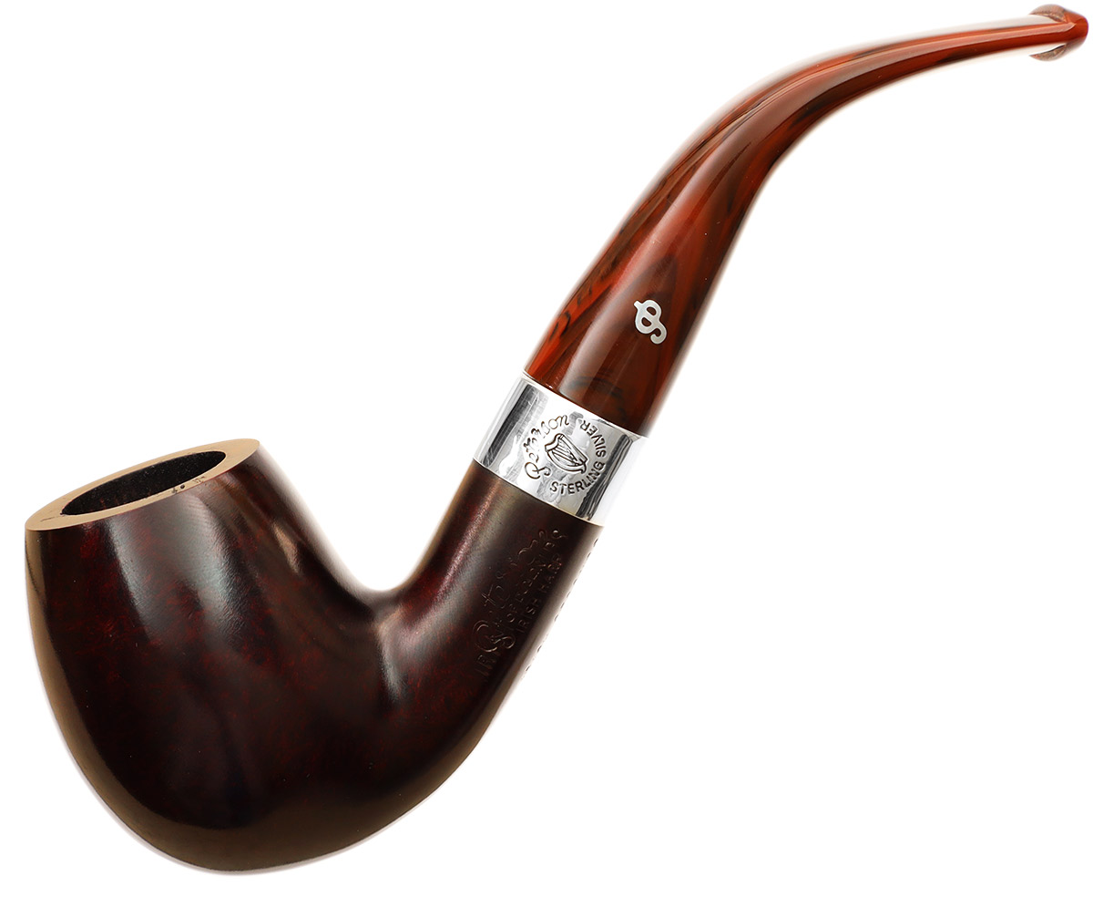 Irish Seconds Smooth Bent Billiard with Silver Band Fishtail (2) (9mm)