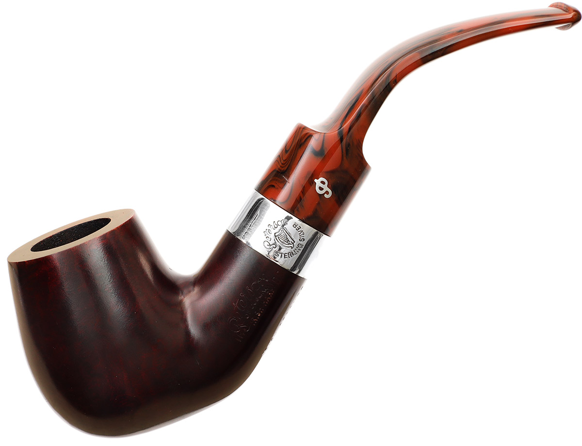 Irish Seconds Smooth Bent Billiard with Silver Band Fishtail (2) (9mm)