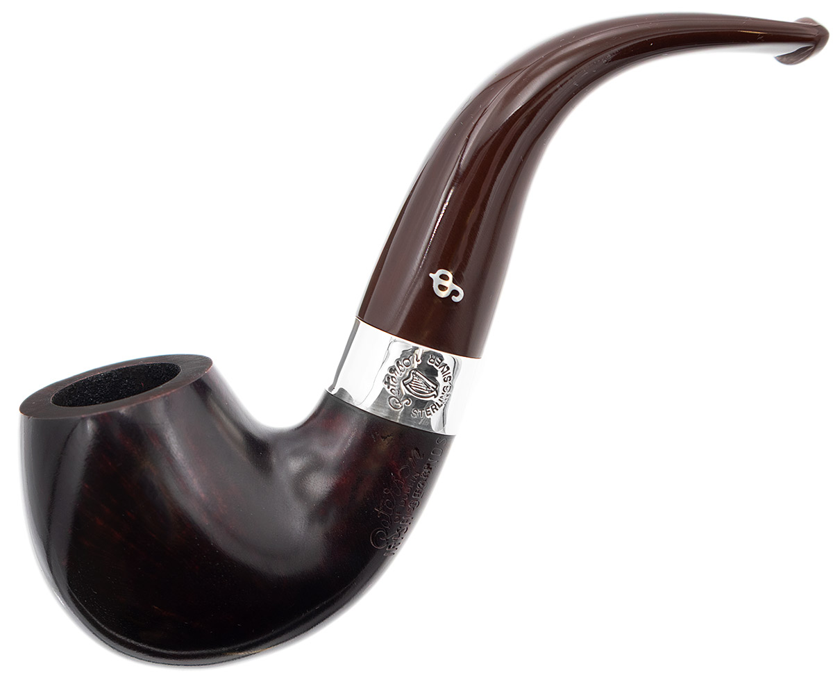 Irish Seconds Smooth Bent Billiard with Silver Band Fishtail (2)