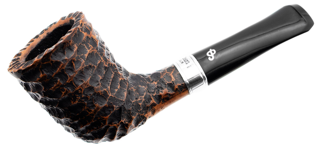 Irish Seconds Rusticated Billiard with Silver Band Fishtail (2)