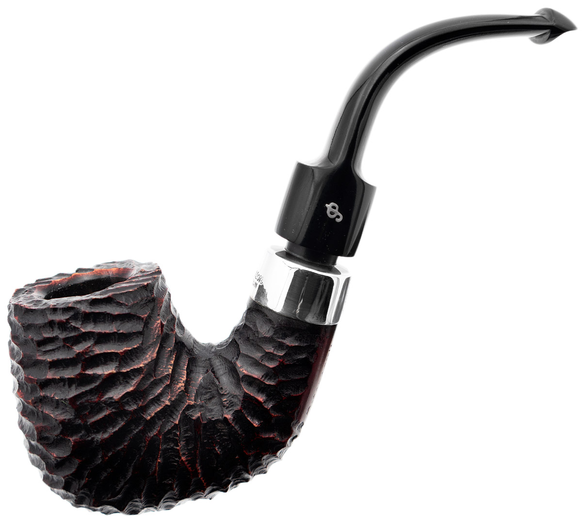 Irish Seconds Rusticated Bent Billiard with Silver Army Mount P-Lip (1)