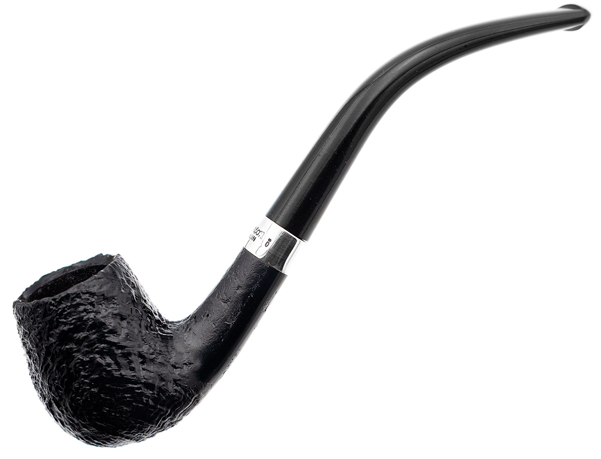 Irish Seconds Sandblasted Bent Billiard with Silver Band Fishtail (3)