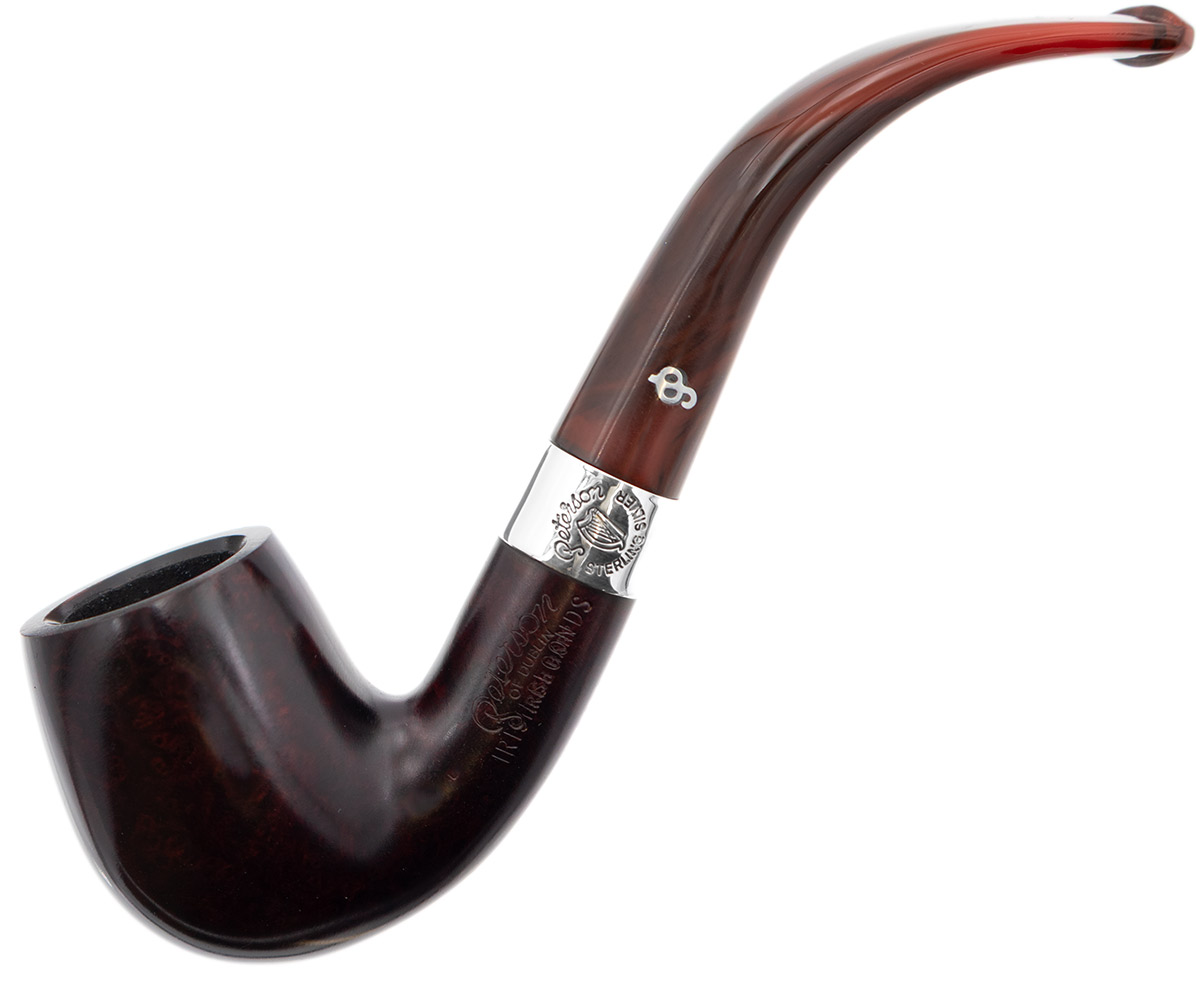Irish Seconds Smooth Bent Billiard with Silver Band Fishtail (2)
