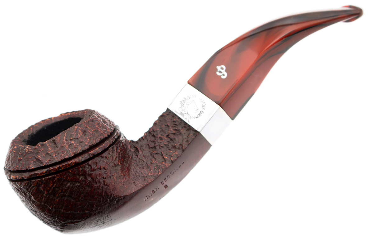 Irish Seconds Sandblasted Bent Bulldog with Silver Band Fishtail (2) (9mm)