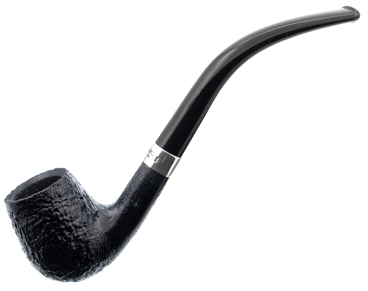 Irish Seconds Sandblasted Bent Billiard with Silver Fishtail (3)