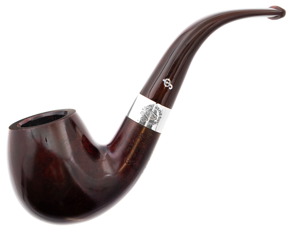 Irish Seconds Smooth Bent Billiard with Silver Band Fishtail (2)