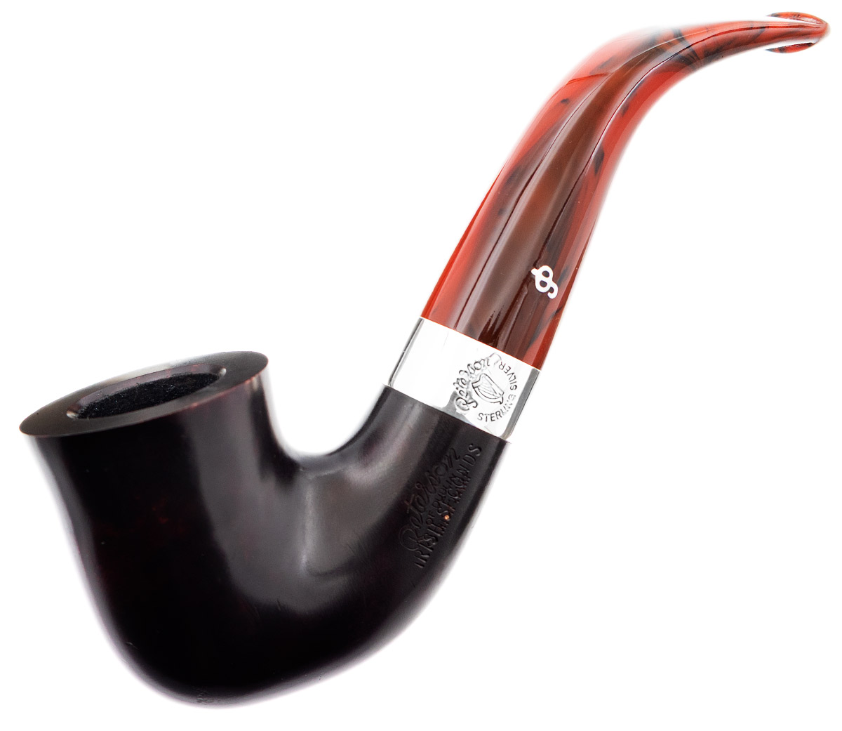 Irish Seconds Smooth Calabash with Silver Band Fishtail (2) (9mm)