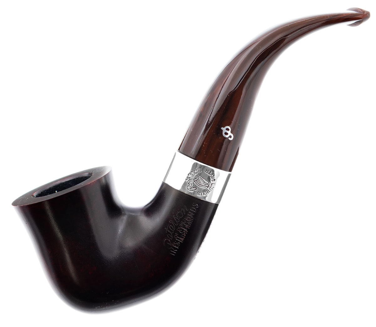 Irish Seconds Smooth Calabash with Silver Band Fishtail (2) (9mm)