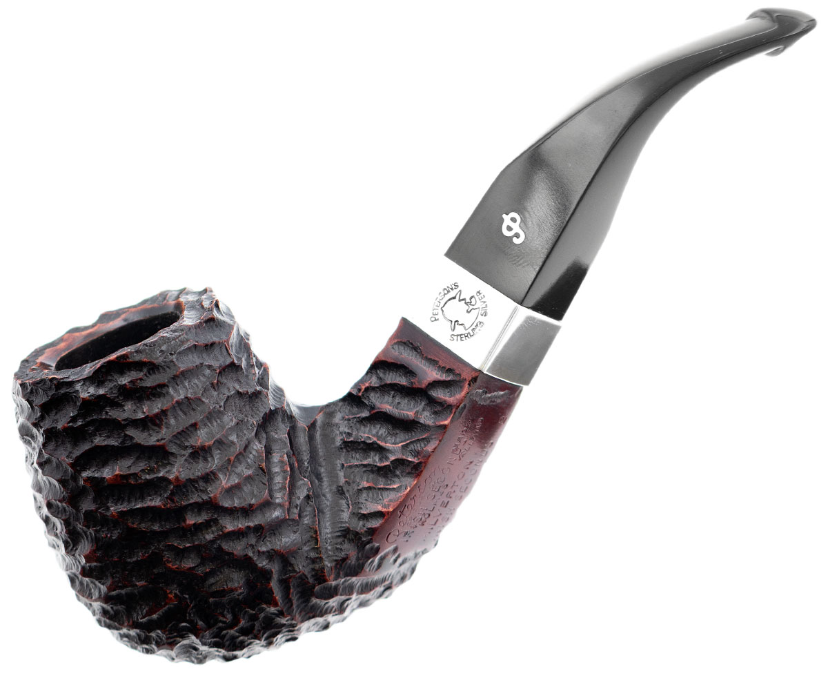 Irish Seconds Rusticated Bent Billiard with Silver Band P-Lip (2)