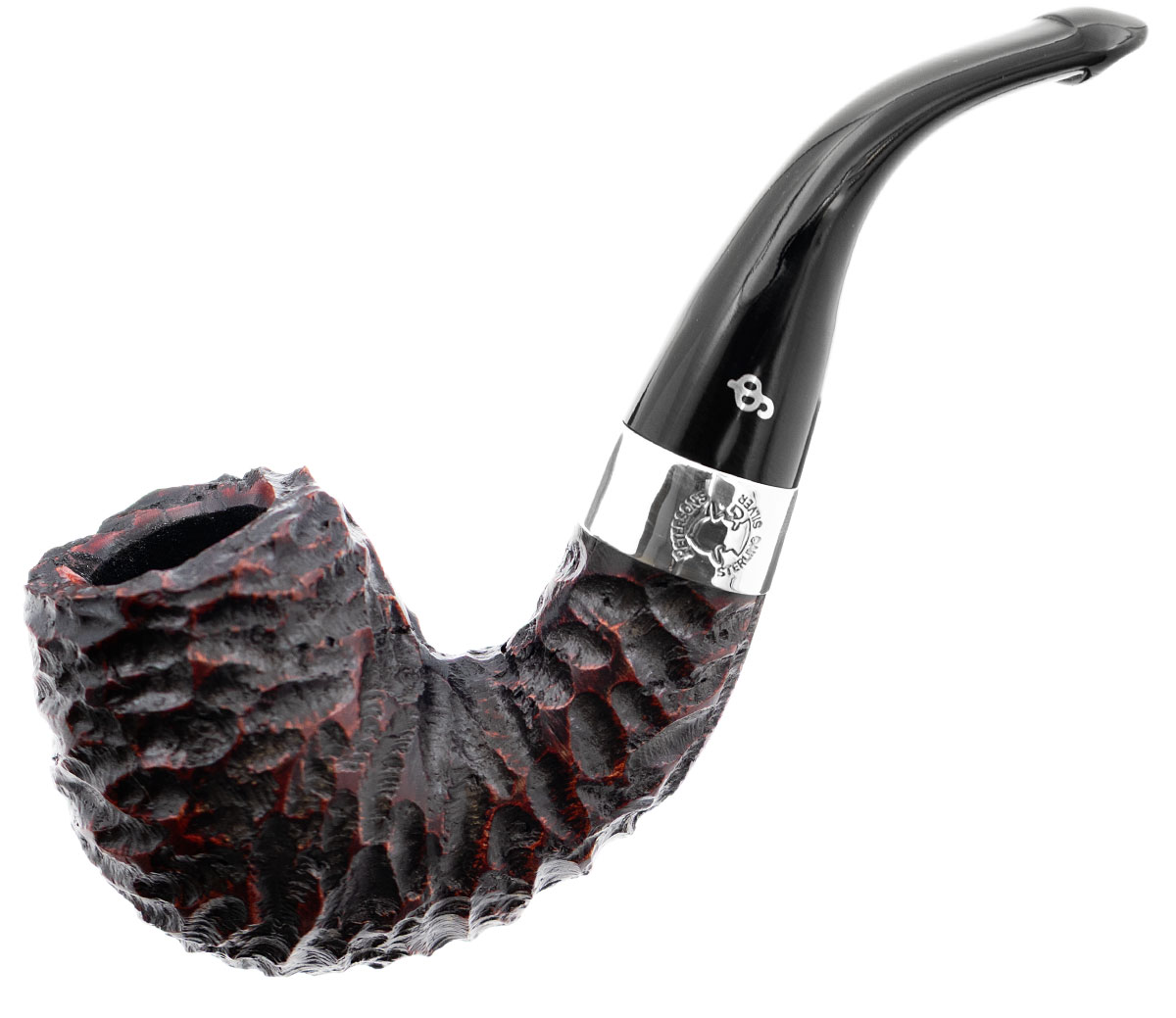Irish Seconds Rusticated Bent Billiard with Silver Band P-Lip (2)