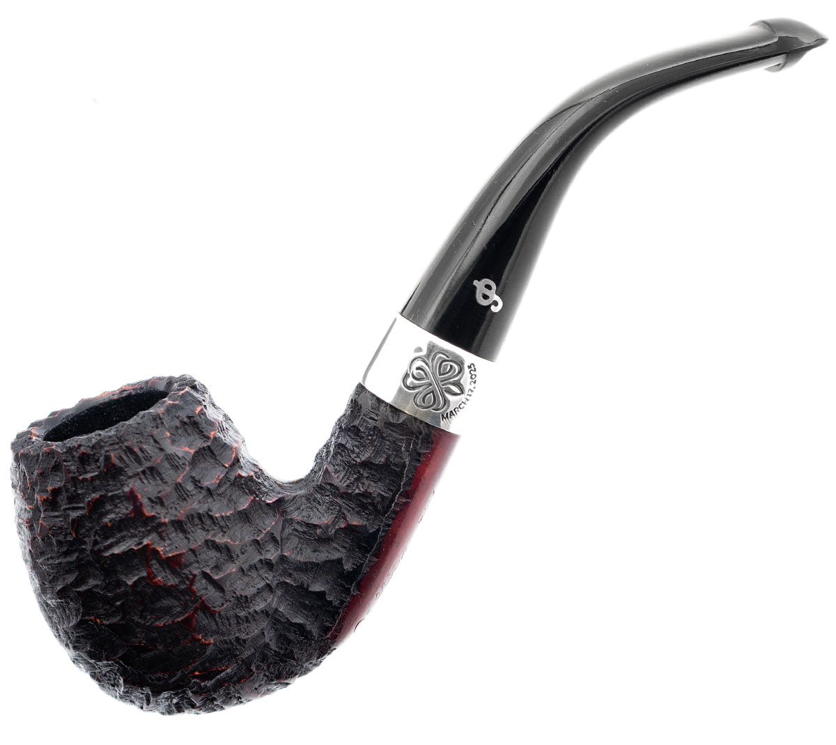 Irish Seconds Rusticated Bent Billiard with Silver Band P-Lip (2)