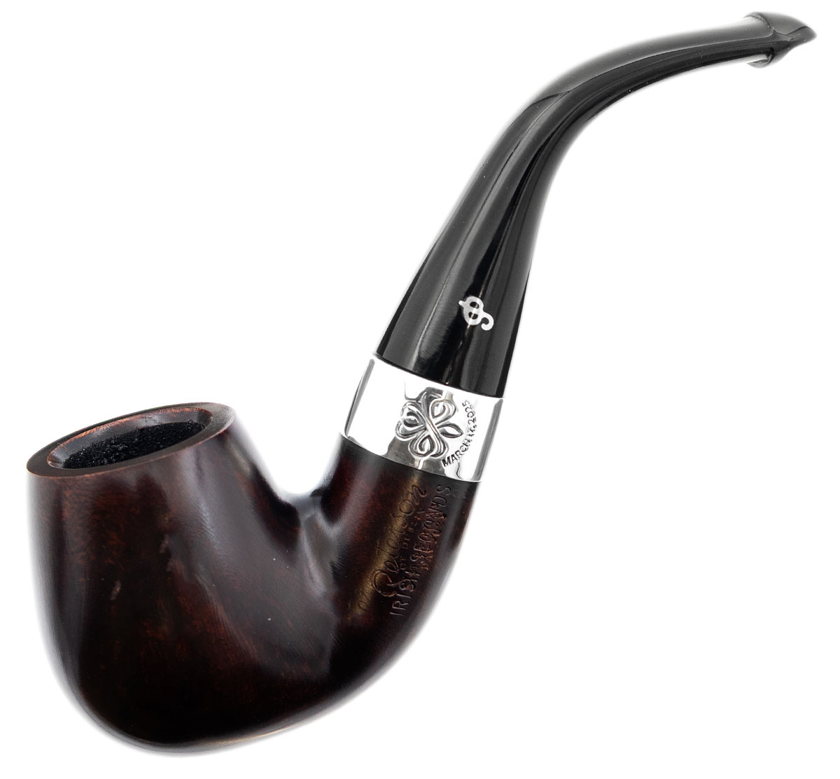 Irish Seconds Smooth Bent Billiard with Silver Band P-Lip (2)