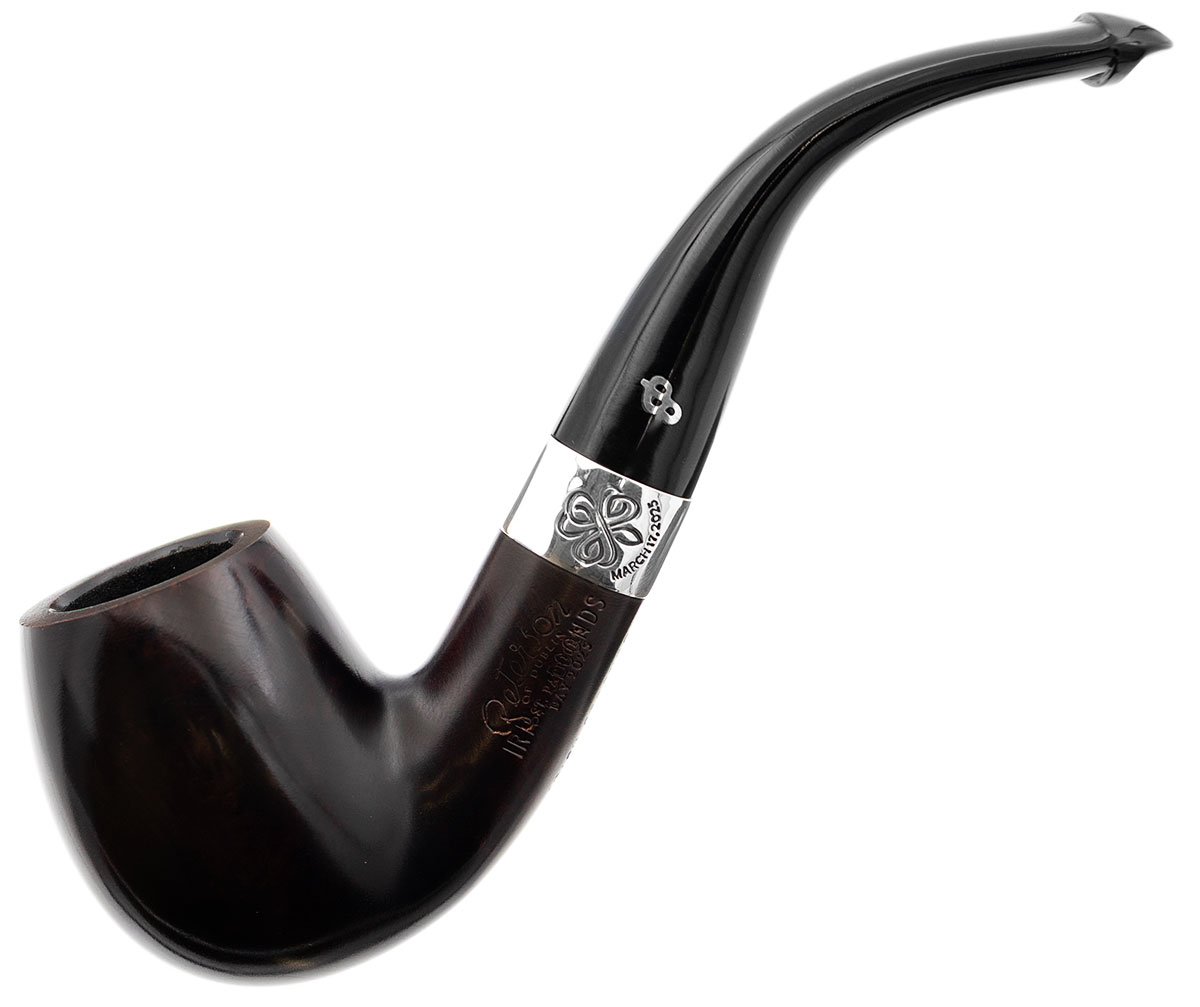 Irish Seconds Smooth Bent Billiard with Silver Band P-Lip (2)