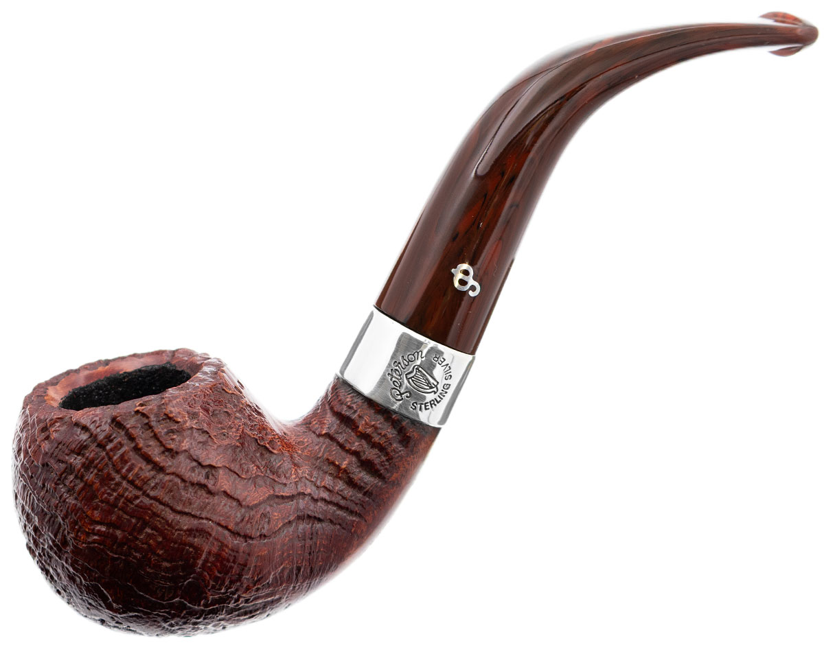 Irish Seconds Sandblasted Bent Apple with Silver Band Fishtail (2)