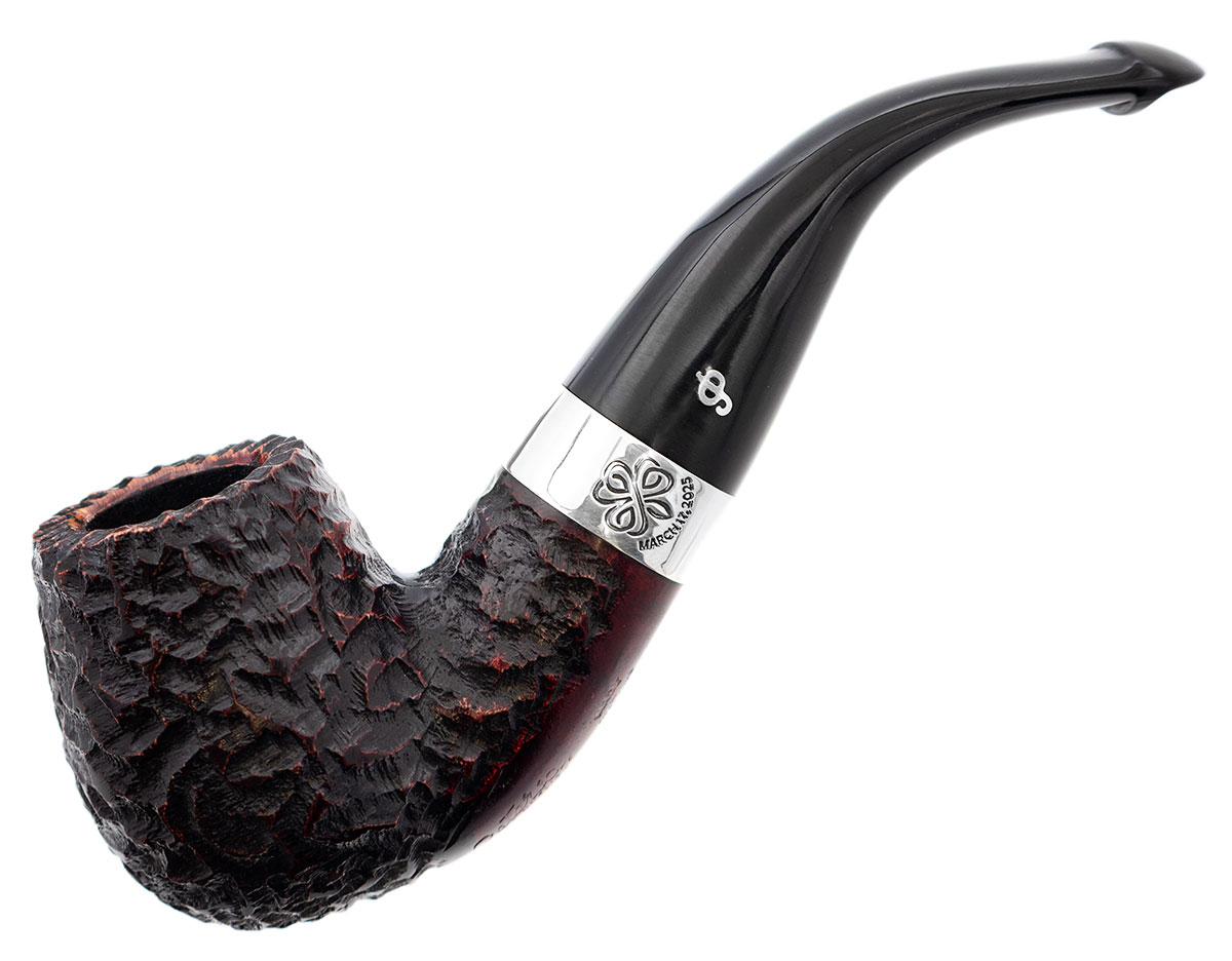 Irish Seconds Rusticated Bent Billiard with Silver Band P-Lip (2)