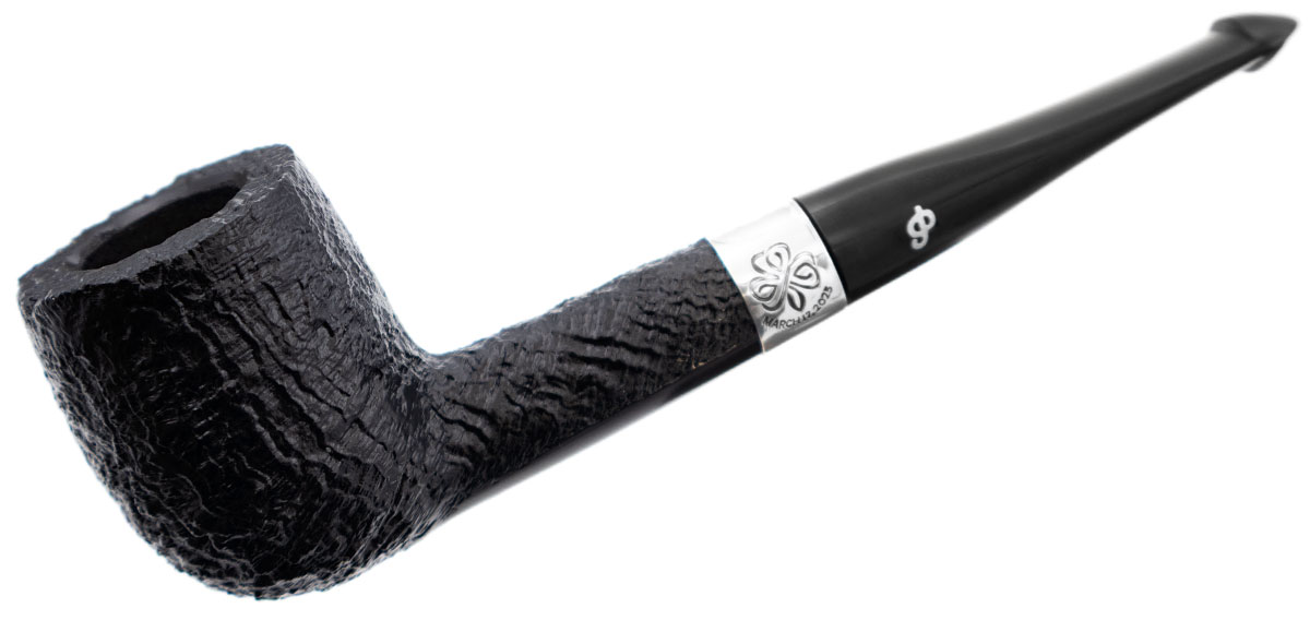 Irish Seconds Sandblasted Bent Billiard with Silver Band P-Lip (2)