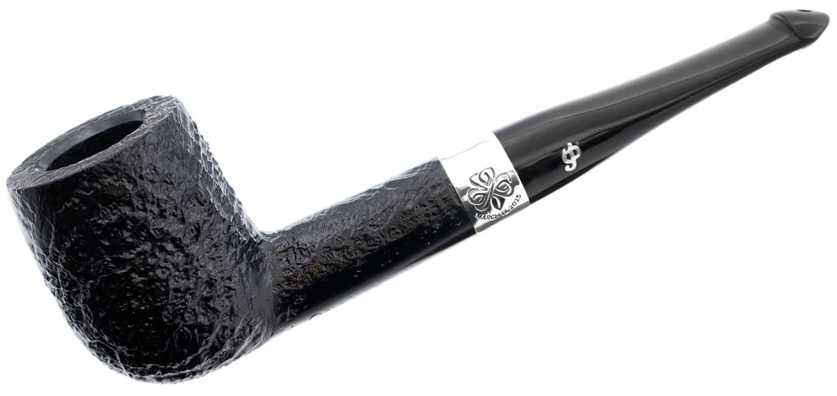 Irish Seconds Sandblasted Billiard with Silver Band P-Lip (2)