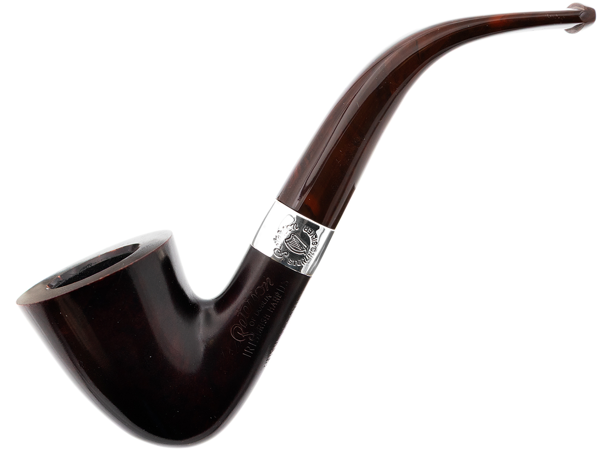 Irish Seconds Smooth Bent Calabash with Silver Band fishtail (2)